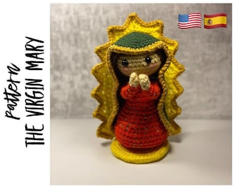 Patrón de crochet amigurumi Virgen María: Nuestra Señora de Guadalupe (Patrón PDF)