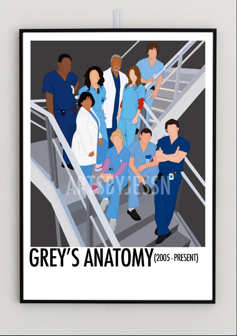 Greys Anatomy Digital Art Print A4 Digital Drawing Etsy