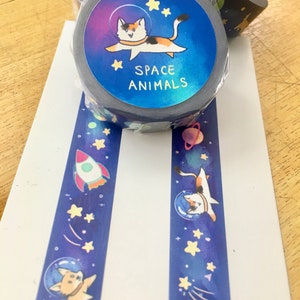 Space animals washi tape