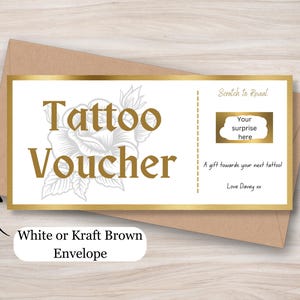 Personalized Tattoo Gift Voucher: Birthday Gift with Scratch Reveal
