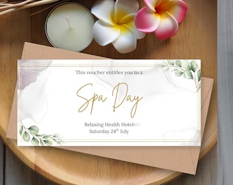 Personalized Spa Day Voucher: Birthday, Christmas, Celebration Gift