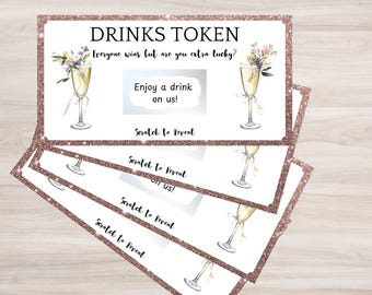 Scratch to Reveal Drinks Tokens: Wedding & Party Prize Vouchers