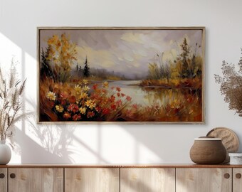 Pintura al óleo de paisaje otoñal para televisor Samsung (descarga digital)