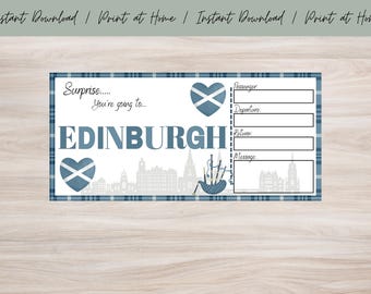 Personalized Edinburgh Holiday Ticket: Surprise Gift Voucher (PDF)