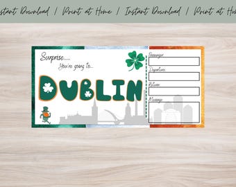 Personalized Dublin Holiday Ticket: Surprise Gift Voucher (PDF)