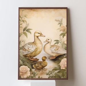Vintage Wall Art, Cottage Nursery Art, Neutral Vintage Art, Digital Download, Cottagecore