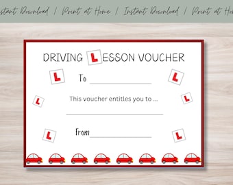 Personalized Driving Lesson Birthday Voucher (Digital Download)