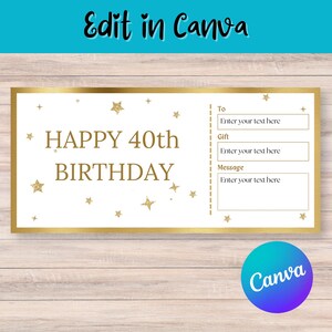 Personalised Birthday Voucher, Surprise Gift Voucher, Special Birthday Surprise, Digital Download, Editable in Canva
