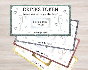 Scratch to Reveal Drinks Tokens: Wedding & Party Prize Vouchers