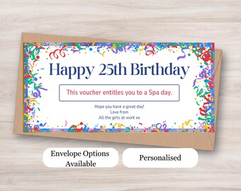 Personalised Birthday Scratch Card, Surprise Gift Voucher, Custom Age & Message