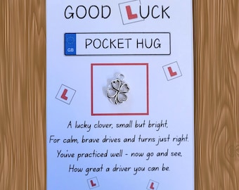 Driving Lesson Good Luck Pocket Hug: Birthday Gift for New Driver