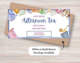 Personalized Afternoon Tea Voucher: Birthday Gift Certificate