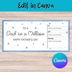 Bon pour la fête des pères, bon de réduction pour la fête des pères, grattez pour révéler, cadeau surprise, grattez pour révéler une surprise, modifiable sur Canva
