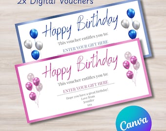Personalized Birthday Gift Voucher: Digital Download