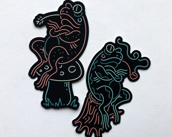 Paquete de pegatinas de rana y sapo