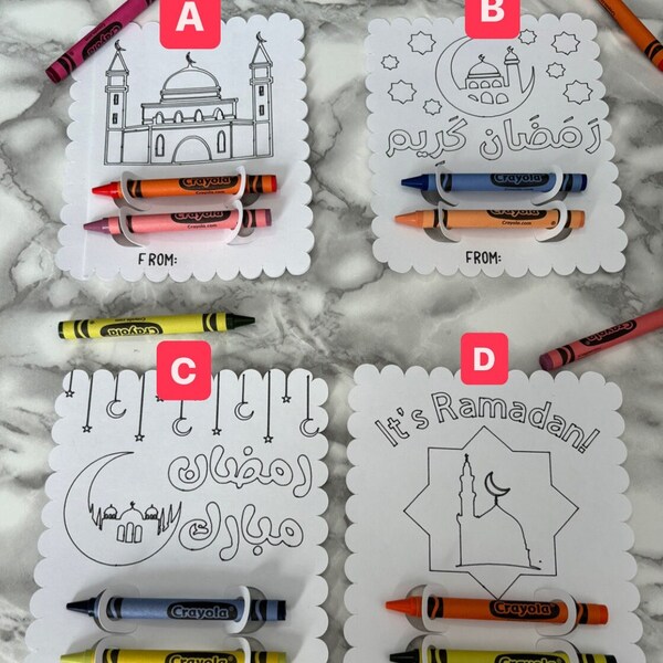 Ramadan colouring cards for kids