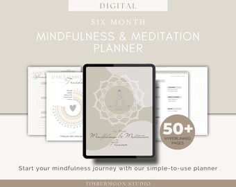 Mindfulness Journal & Habit Tracker for Self Care | Meditation Journal | Digital Planner | Gratitude Journal | Printable Planner |Self Love