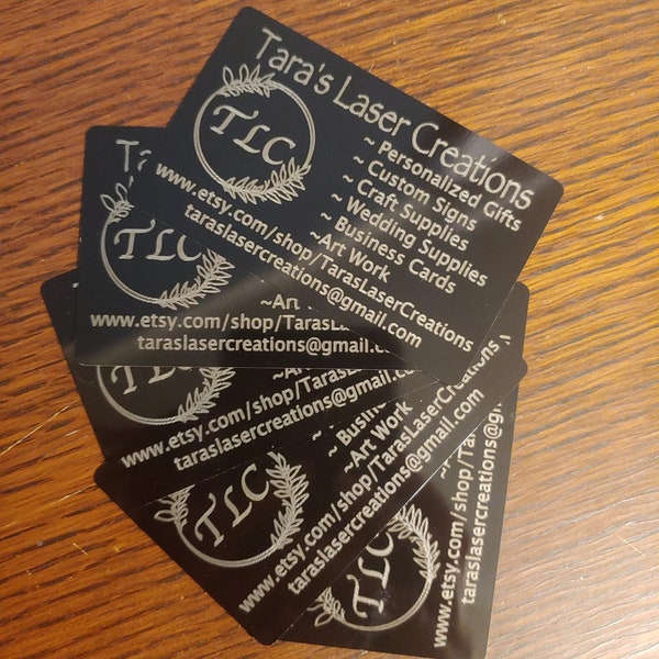 Metal Business Cards With Qr Code Etsy