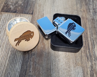 Buffalo Bills, Geldscheine Mafia, Grinder, Feuerzeug, NFL Spieltag Special, Kräutermühle, Zipo, Weihnachtsgeschenk