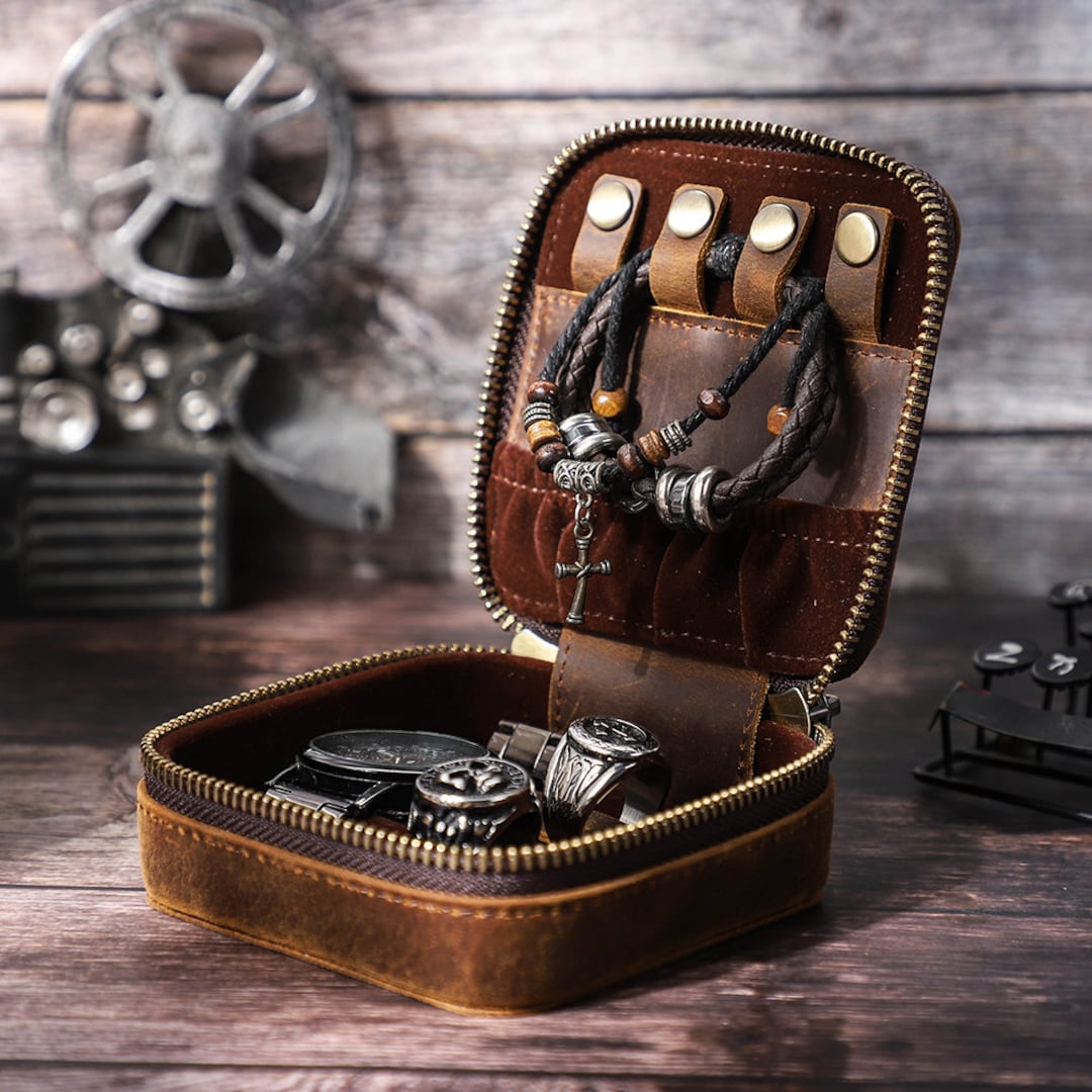 Personalized Cowhide Jewelry Box Travel Jewelry Storage Western Jewelry Casetravel Accessories