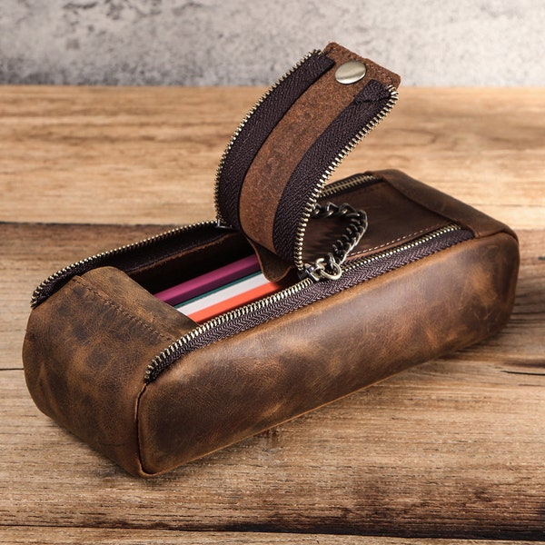 Leather Pencil Pouch Etsy