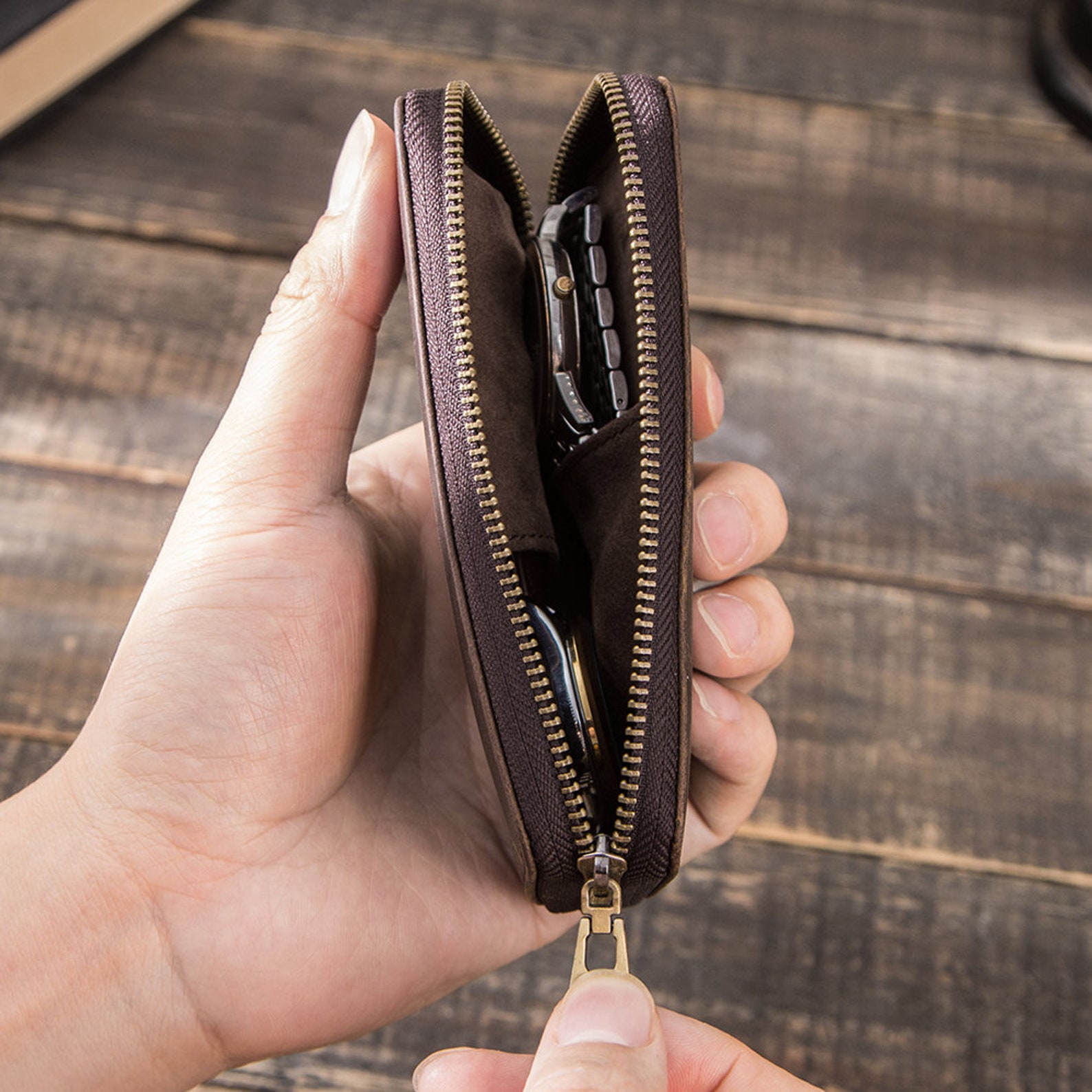 Genuine Leather Watches Case Leather Watch Pouch Etsy