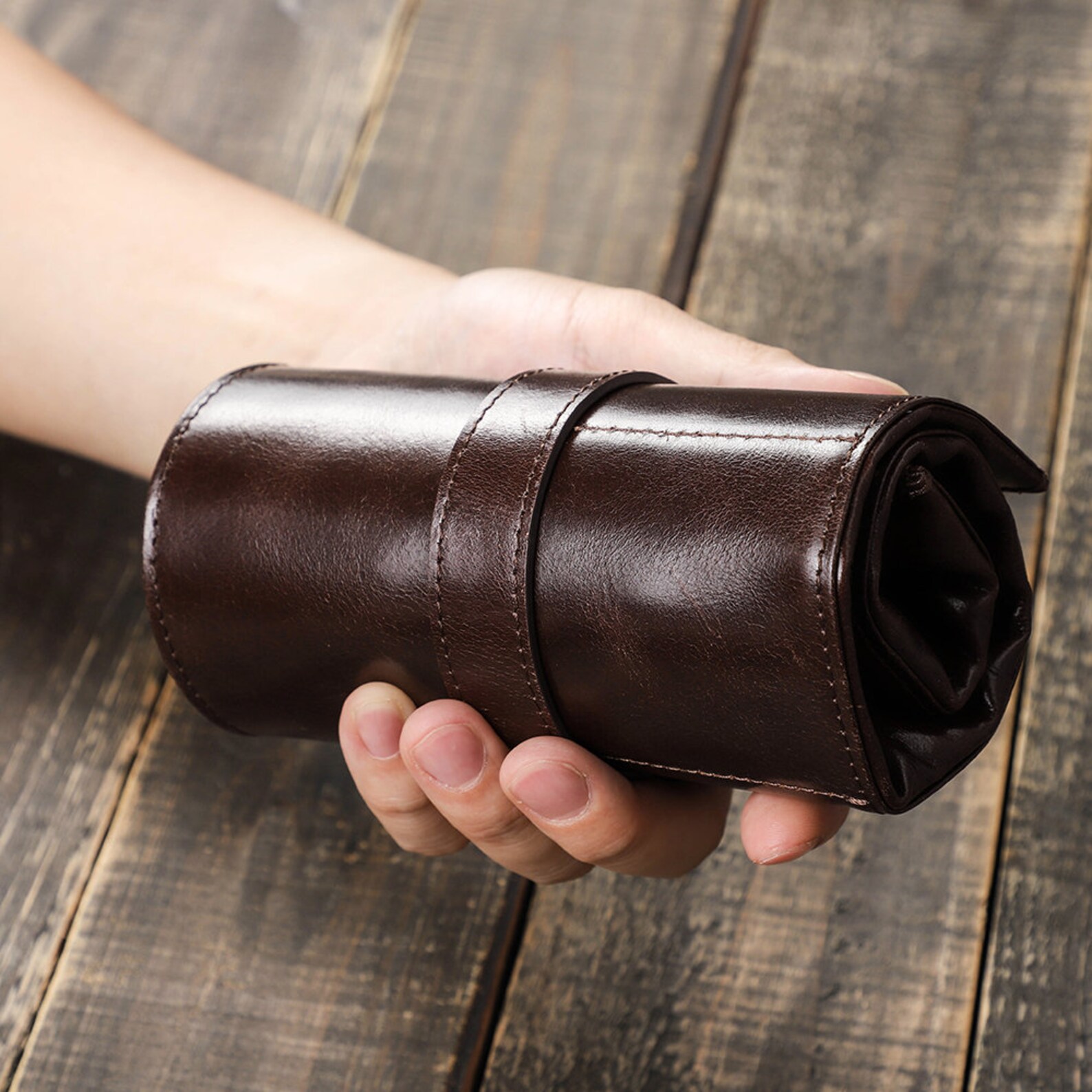 Travel Watch Roll Case Leather Watch Strap Roll Up Watch Etsy UK