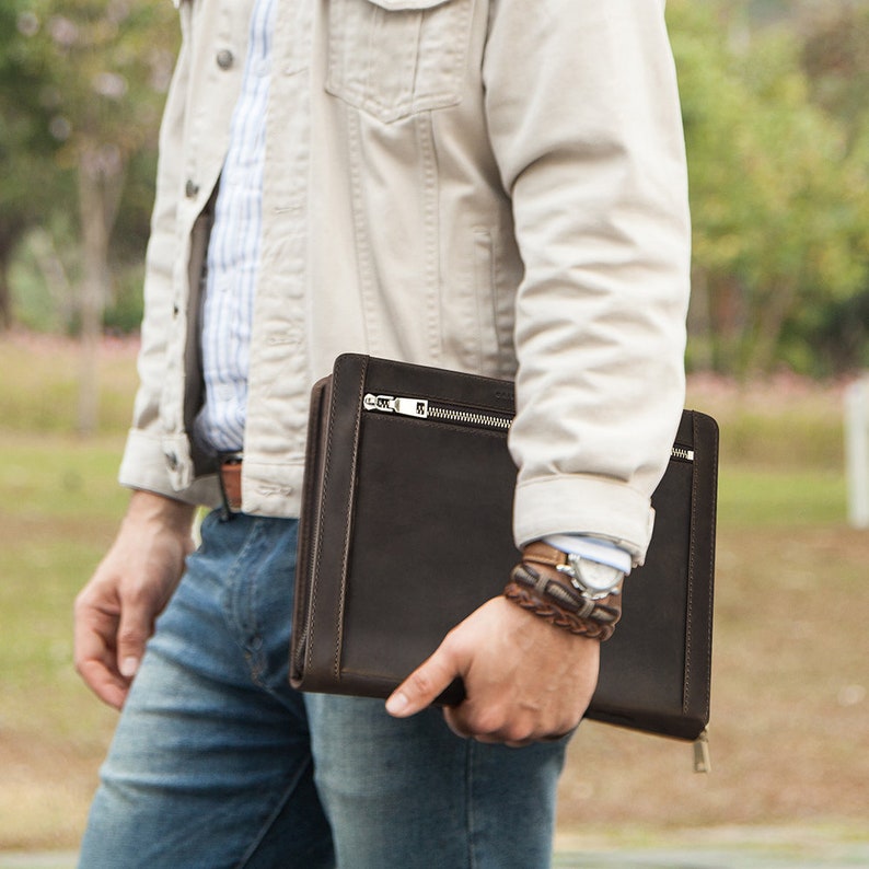 Leather Padfolio Case Business Portfolio Men Document Etsy