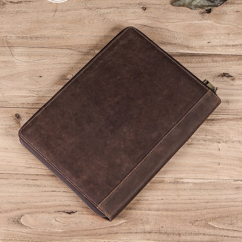 Leather Padfolio Case Personalized Portfolio Organizer Etsy