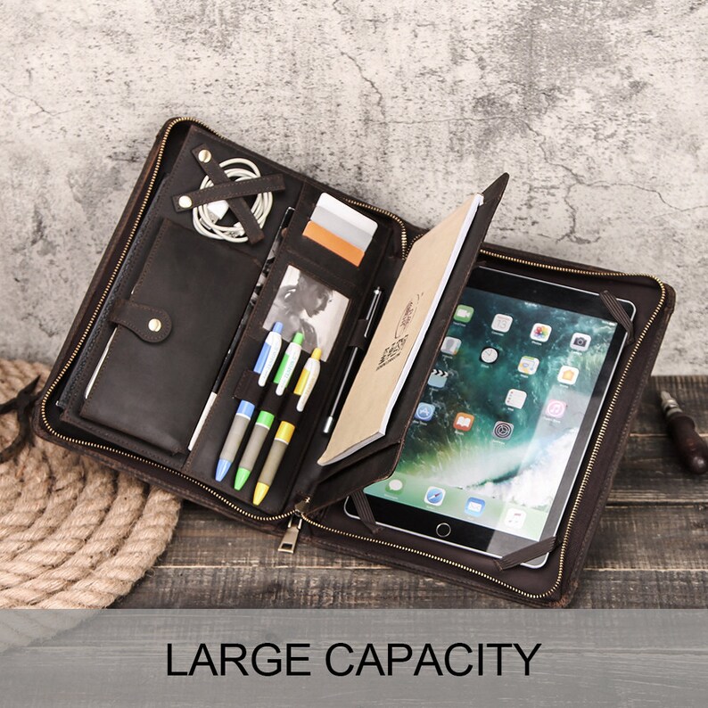 Leather Padfolio Case Business Portfolio Men Document Etsy