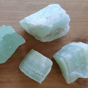 Calming Pistachio Calcite Raw chunks