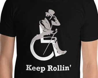 Camiseta divertida para sillas de ruedas: Camiseta para amantes del whisky con discapacidad