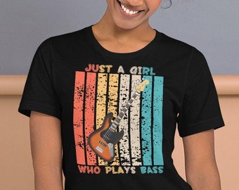 Camiseta de bajista femenina: Camiseta con gráfico de bajo desgastado