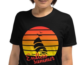 Camiseta de verano sin fin, camiseta Vintage Sunset, vacaciones de verano sin fin, camisa de día de playa, camisa amante de la playa, camisa de vacaciones mujeres, viaje a la playa