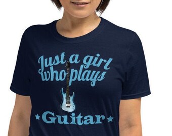 Camiseta de chica guitarrista: regalo de guitarrista azul