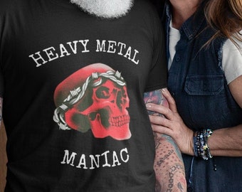 Heavy metal T-shirt, Heavy metal maniac Unisex Tee for all metal fans. Headbanger's Tee, Metal band shirt, Guitarist stage shirt, Bassist