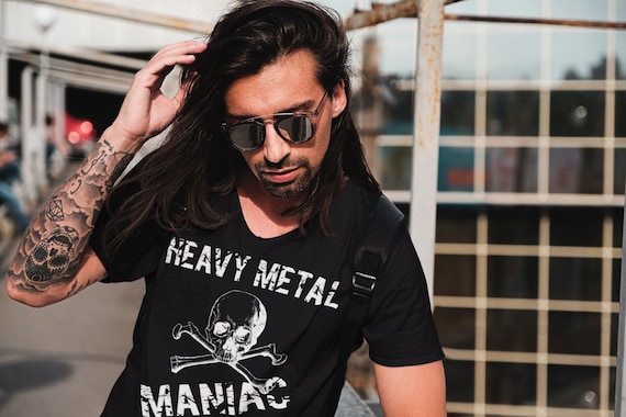 Heavy Maniac T-shirt Band Merch Metal - Etsy New Zealand