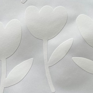 White Tulip Wall Stickers Floral Decor Girls Bedroom Decor Girls Wall Decor Flower Power Removable Fabric Wall Stickers image 3