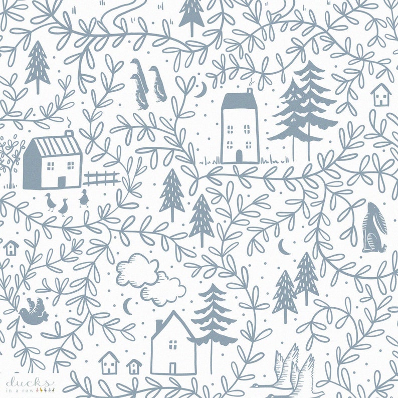 A5 Sample Cottages in the Woods Wallpaper Kids Wallpaper Nursery