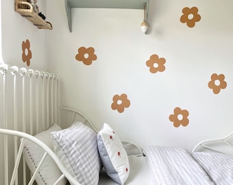 Mustard Flower Wall Decals | Floral Decor | Girls Bedroom Stickers| Girls Wall Decor | kids wall art | Fabric Decals