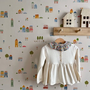 Carta da parati per bambini Little Town Luxury / Carta da parati per case / Carta da parati per camerette / Carta da parati per bambini / Decorazione per sala giochi