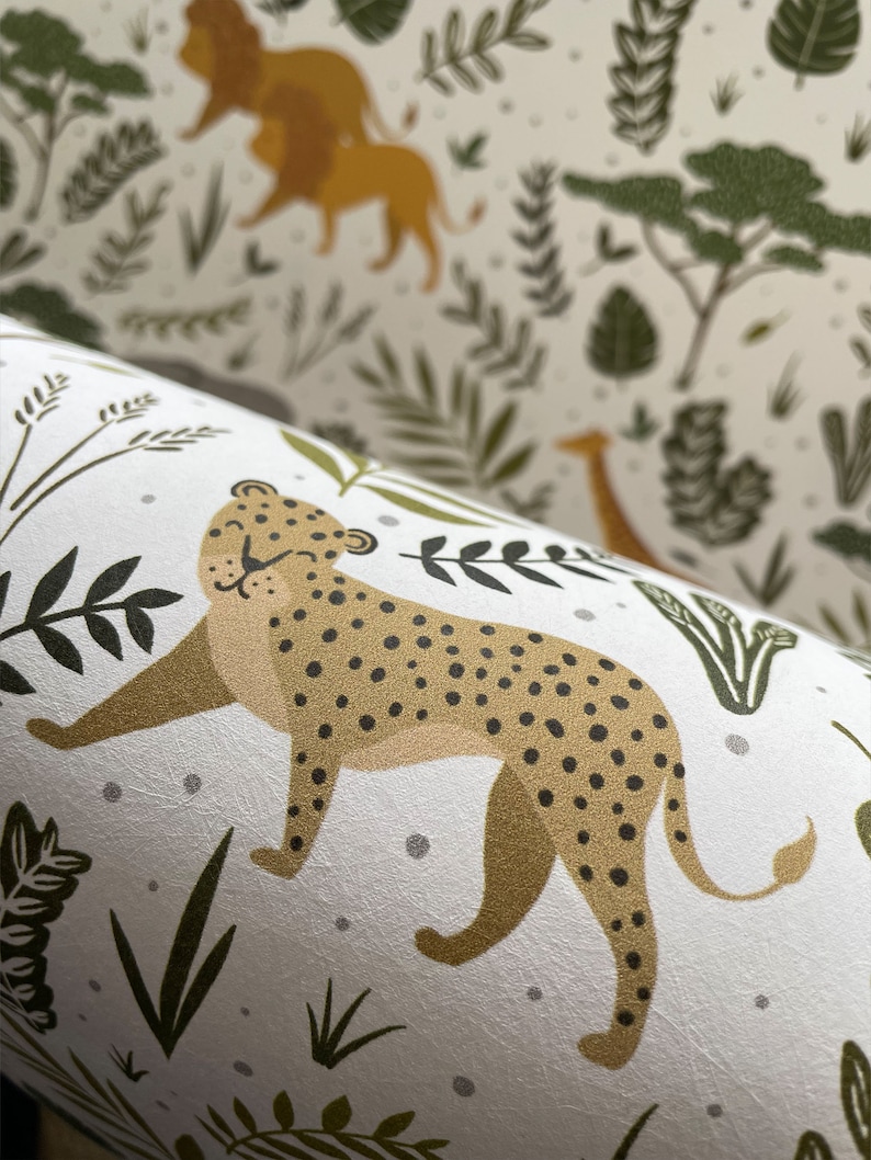 Wild Safari Luxury Children's Wallpaper Multi Jungle Wallpaper Safari Nursery Jungle Wall Decor