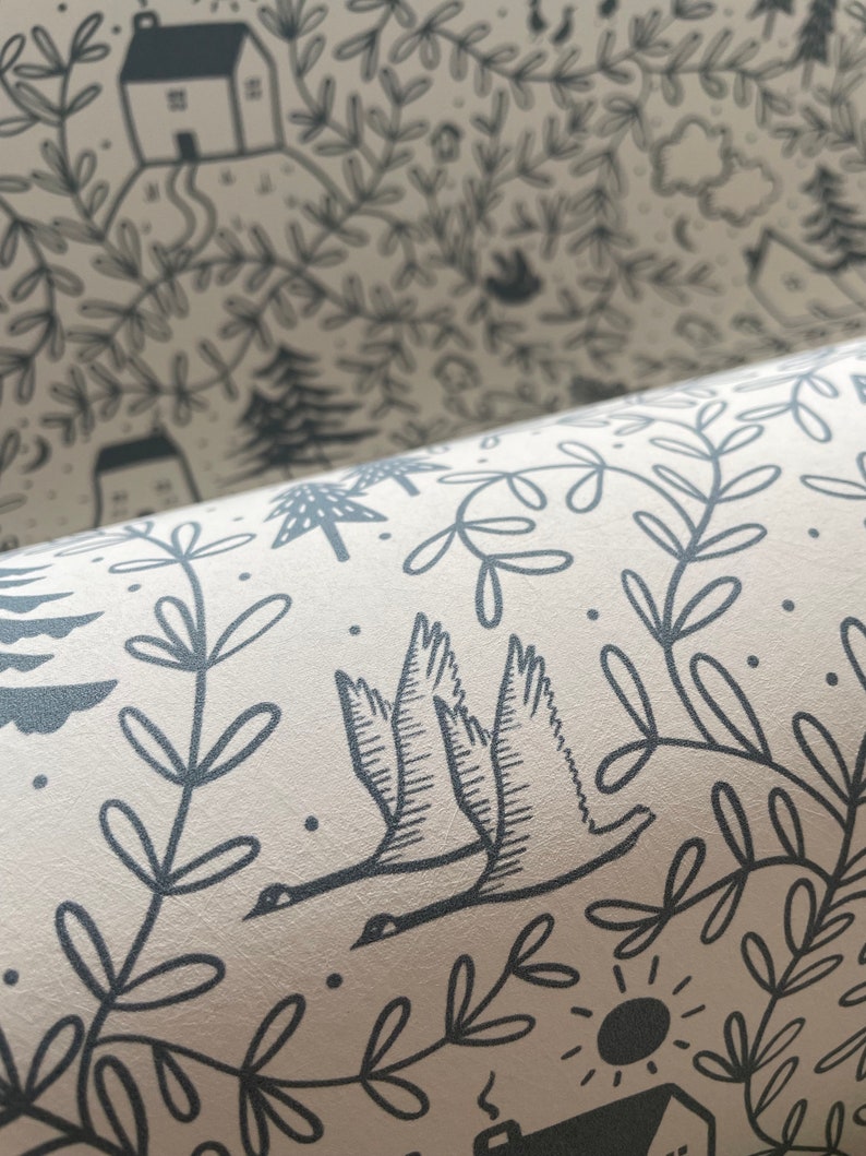 A5 Sample Cottages in the Woods Wallpaper Kids Wallpaper Nursery