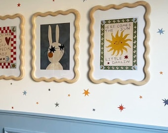 Stickers muraux étoiles - Hiver chaud | Stickers muraux en tissu écologiques, amovibles, réutilisables