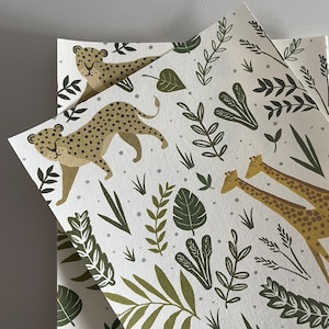 A5 Muster | Wild Safari Luxus Kindertapete ~ Bunt | Dschungel Tapete | Safari Kinderzimmer | Dschungel-Wand-Dekor | Kinder Tapete