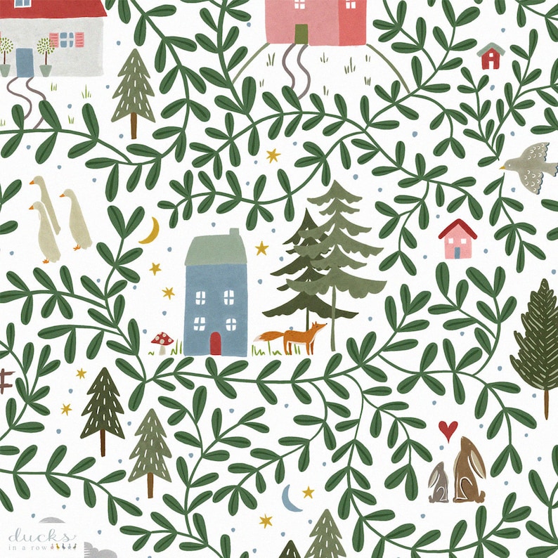 English Country Cottages Wallpaper Childrens Wallpaper Nursery Decor Kids Wall Mural Feature Wall Playroom Wallpaper Kids Room image 7