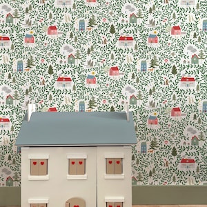 English Country Cottages Wallpaper Childrens Wallpaper Nursery Decor Kids Wall Mural Feature Wall Playroom Wallpaper Kids Room image 6