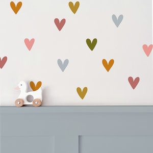 Heart Shape Wall Stickers | Heart Wall Decals | Removable Fabric Wall Stickers | DIY Wall Decor | Kids Wall Decals | Nursery Wall Art