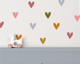 Heart Shape Wall Stickers | Heart Wall Decals | Removable Fabric Wall Stickers | DIY Wall Decor | Kids Wall Decals | Nursery Wall Art