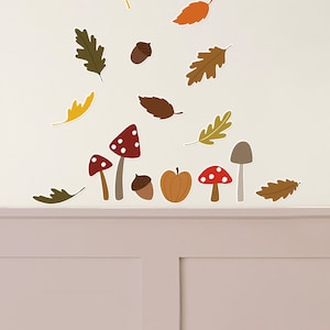 Autumnal Wall Stickers – Eco-Friendly, Removable & Reusable Fabric Decals for Fall Decor